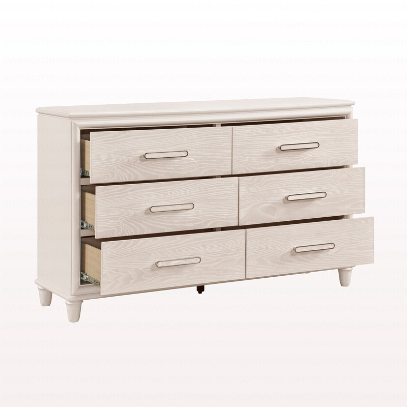 Commode à six tiroirs avec plateau à bijoux Modern Glam