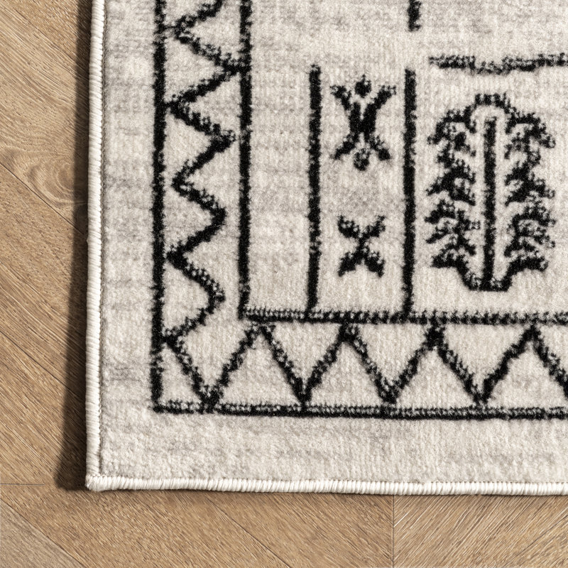 Tapis oriental beige / noir, Rectangle 5 pi x 8 pi