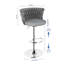 Ensemble de 2 tabourets de bar en velours, tabourets de bar pivotants et tabourets de bar réglables à hauteur de comptoir-233678867