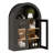 Arched Wall Cabinet with Glass Doors and Open Shelf, Adjustable Shelves, Bathroom Storage Cabinet