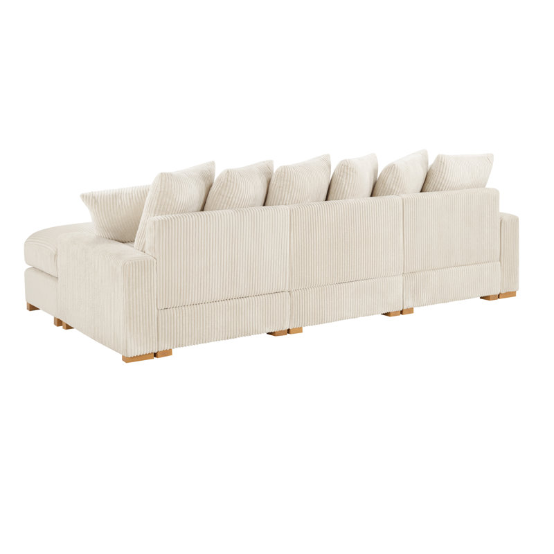 Canapé modulaire avec 2 repose-pieds, Beige