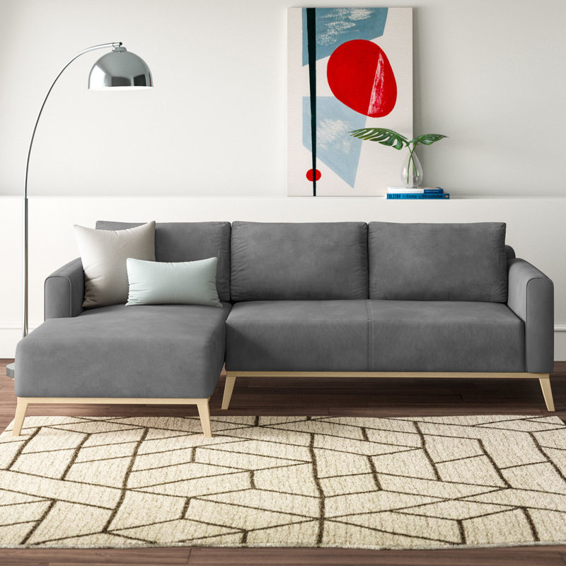 Joshua 3 Seater Corner Sofa , Dark Grey, Left orientated