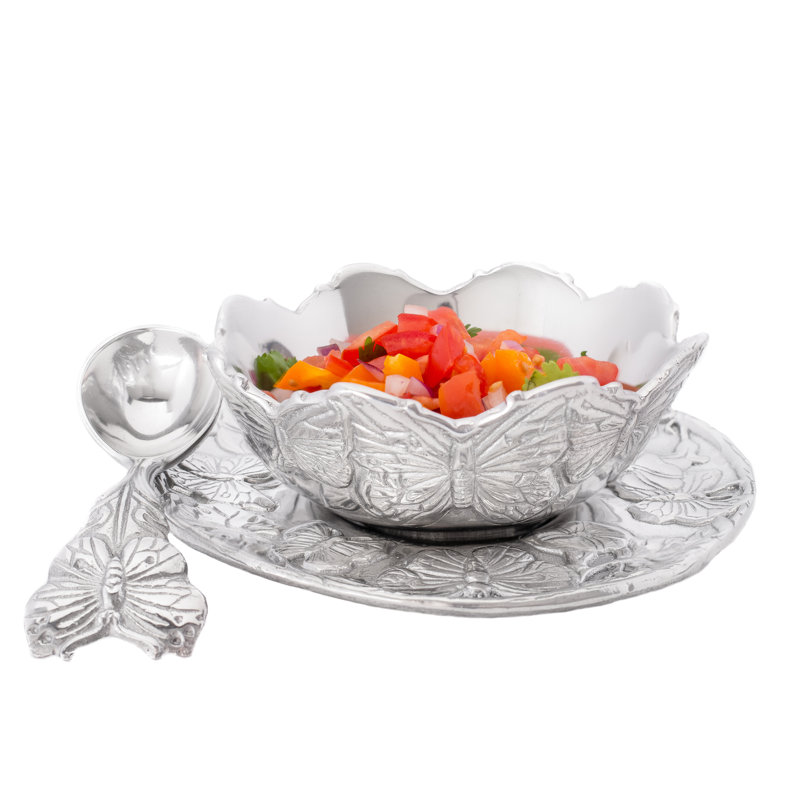 Arthur Court Designs Butterfly Aluminum Condiment Server