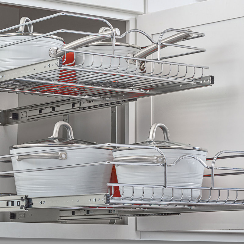 Rev-A-Shelf Pullout 2-Tier Basket Organizer for Kitchen or Vanity Cabinets , 21" W, 22" D
