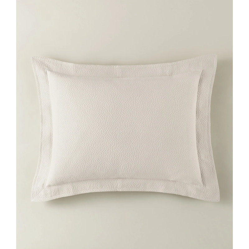 Montauk Linen/White/Pearl/Platinum 100% Cotton Piece Sham, Pearl, Standard