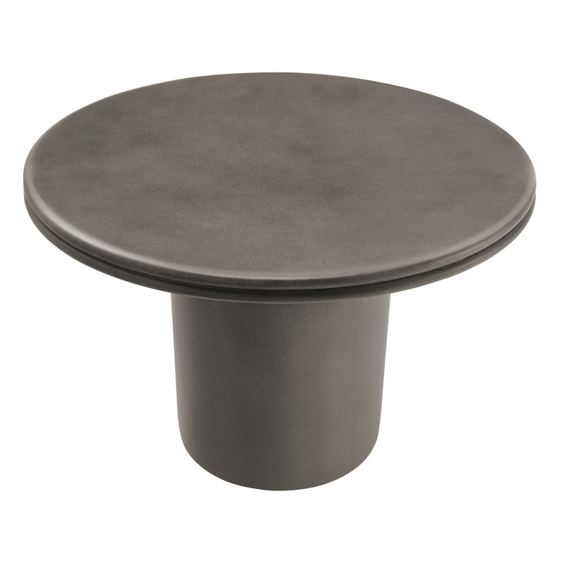 Brion 48" Indoor - Outdoor Patio Concrete Round Dining Table, Gray