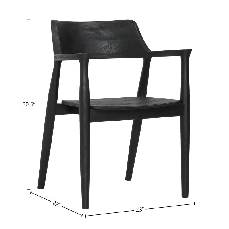 Stafford Teak Dining Chair, Black, Black