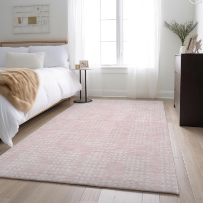 Premium Machine Washable Prisco Pink Rug