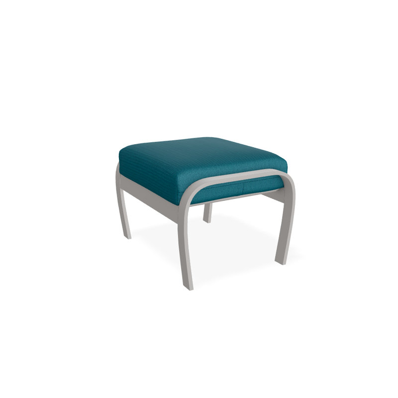 Repose-pieds avec coussin Askar, Tissage uni palette paon Sunbrella®, Gris chaleureux texturé