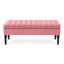 Cubed Tufted Rectangle Ottoman Storage Bench, Upholstered Plush Velvet Shoe Bench with Black Turned Wooden Legs-1966219075-1966219124