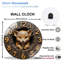 Horloge murale silencieuse en verre trempé de 30 cm, « Horloge murale décorative renard », silencieuse (sans tic-tac), fonctionne avec des piles AA (non incluses), décoration artistique pour la maison