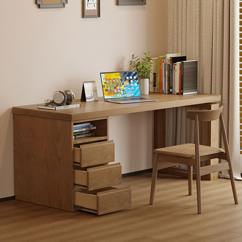Bureau moderne et simple en bois massif avec tiroirs, H 29,53 po x l 70,87 po x P 23,62 po, Retour à gauche