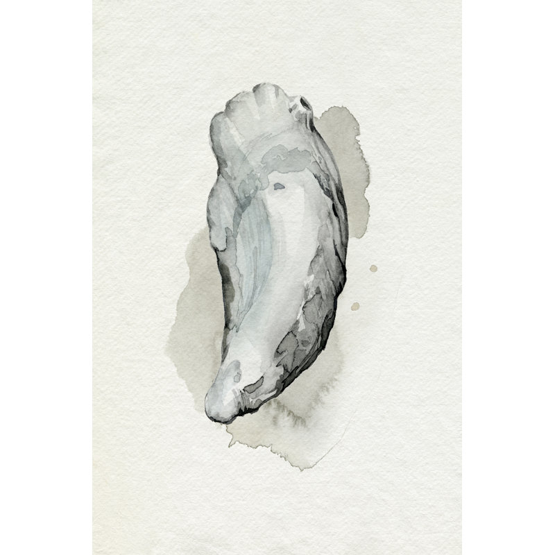 Oysters on the Bay II by Grace Popp -  Painting, 46 cm H x 30 cm W, Black Floater Framed