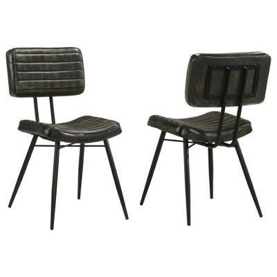 Lambright Genuine Leather Upholstered Side Chair