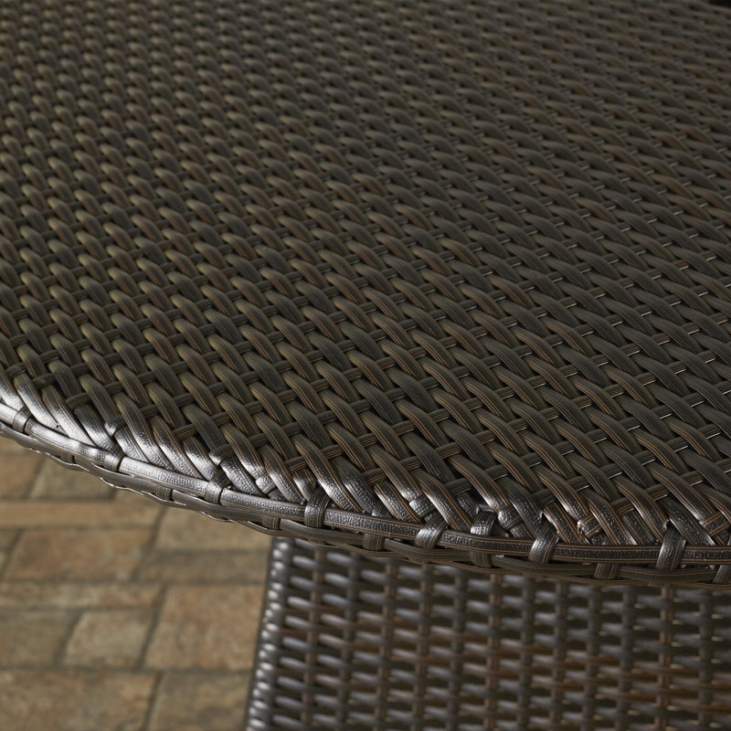 Andujar Round Wicker Outdoor Dining Table, Brown