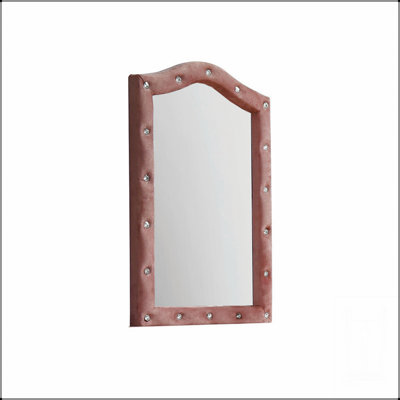 Reggie Pink Fabric Mirror With Gentle Arch And High-Quality Craftsmanship, Perfect For Enhancing Home Decor And Functionality.