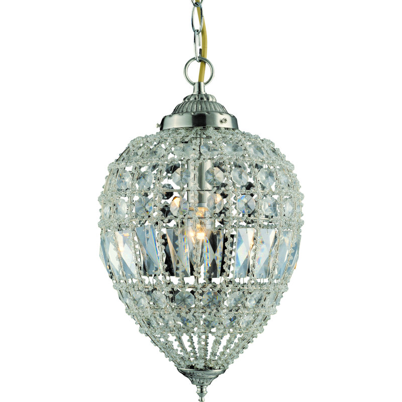 1 - Light Brass Crystal Pendant