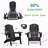 Folding Outdoor Adirondack Chair Set Of 2 And Table Set,HDPE All-Weather Folding Fire Pit Chair,  Ergonomic Design Patio Lawn Chair For Outside Deck Garden Backyardf Balcony, Black-387948311