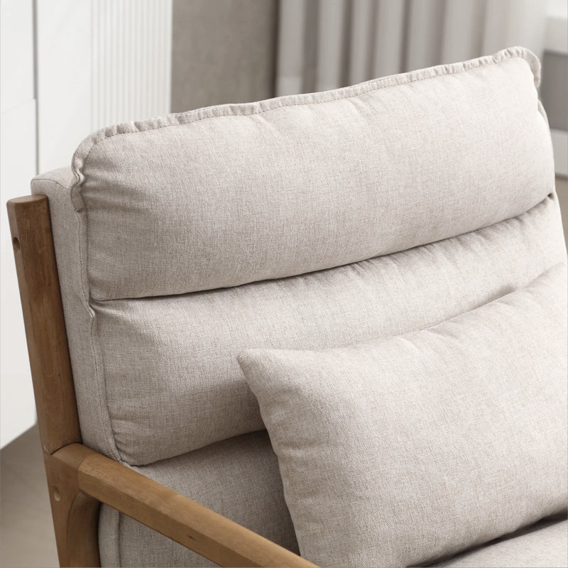 Ensemble de salon 3 pièces avec canapé rembourré moderne en lin de 79,1 po et coussin lombaire, Beige