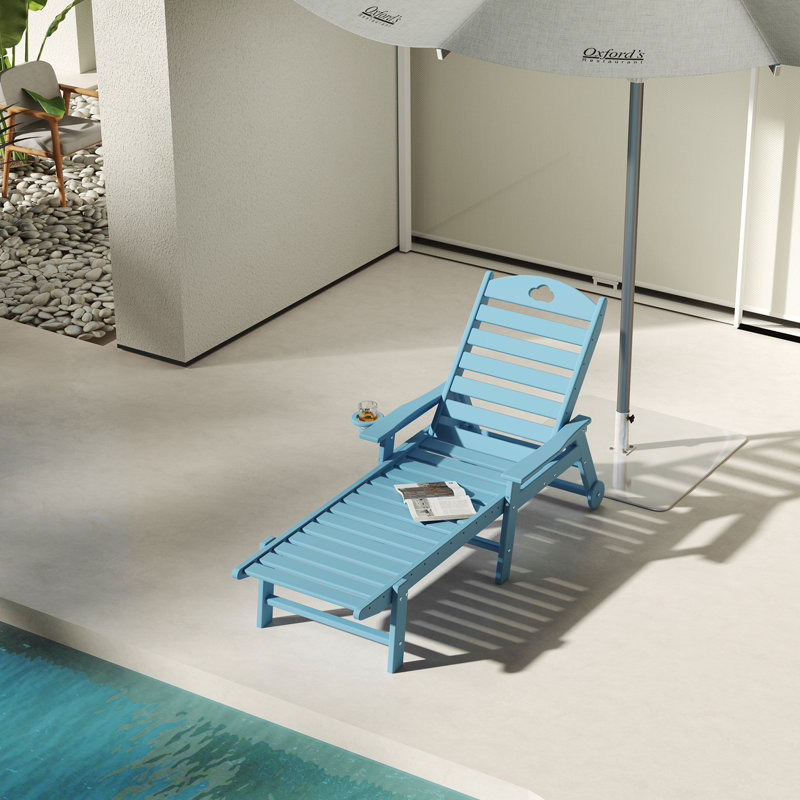 HDPE Patio Lounge chair(4Piece), Blue