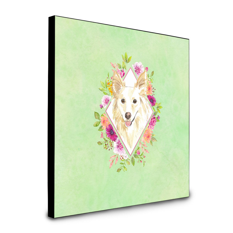 Panneau mural Dollman Flowers, Vert, Collie blanc