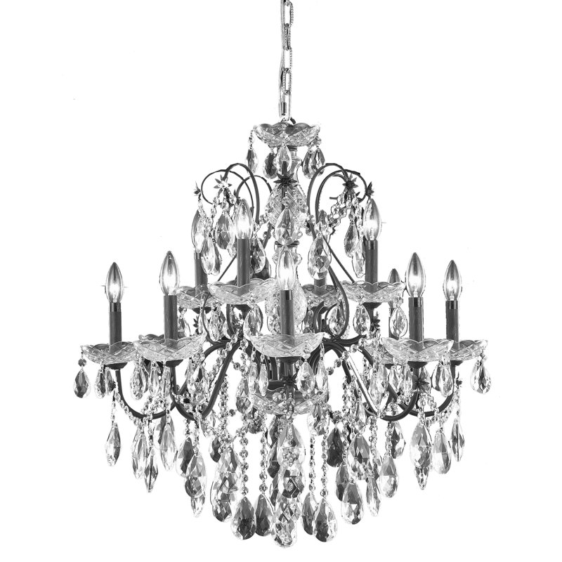 Lustre classique / traditionnel à 12 lumières de style bougie Dagmar, Coupe royale