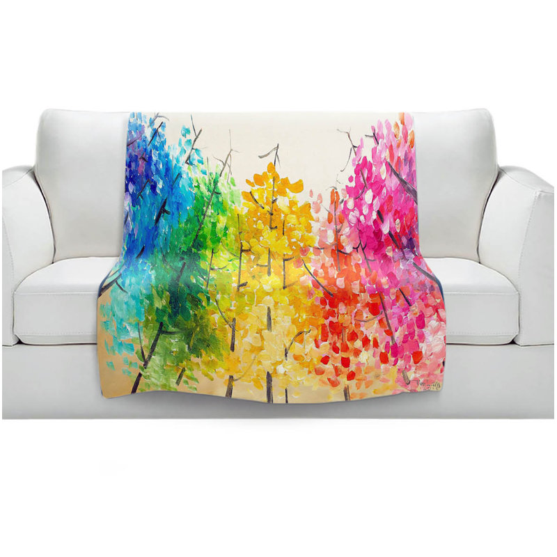 Couverture sherpa doux tree trees ii, l 68 po x L 80 po
