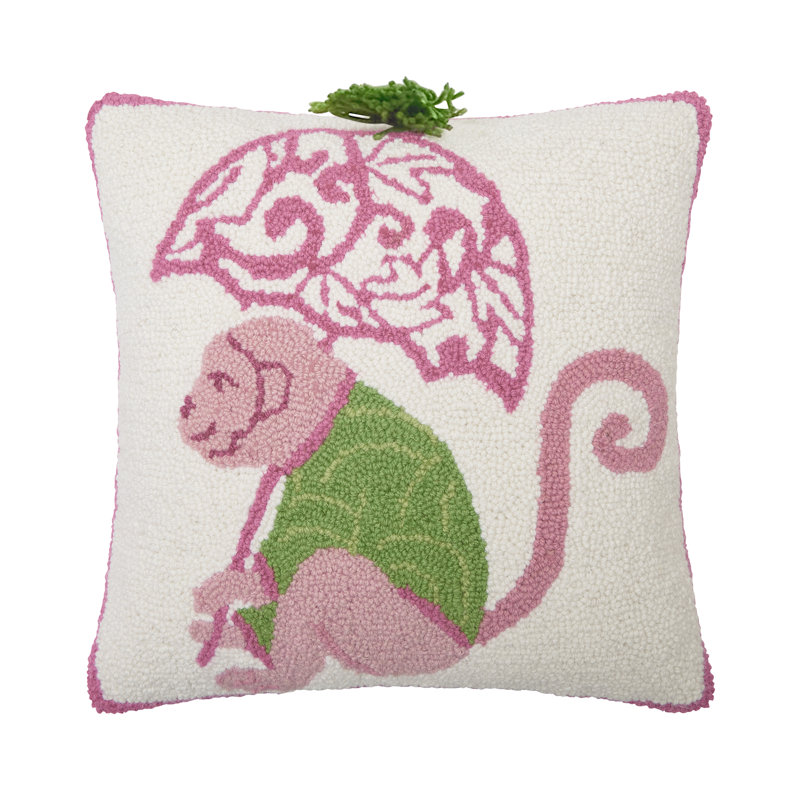 Chinoiseries Monkey Wool Hook Pillow