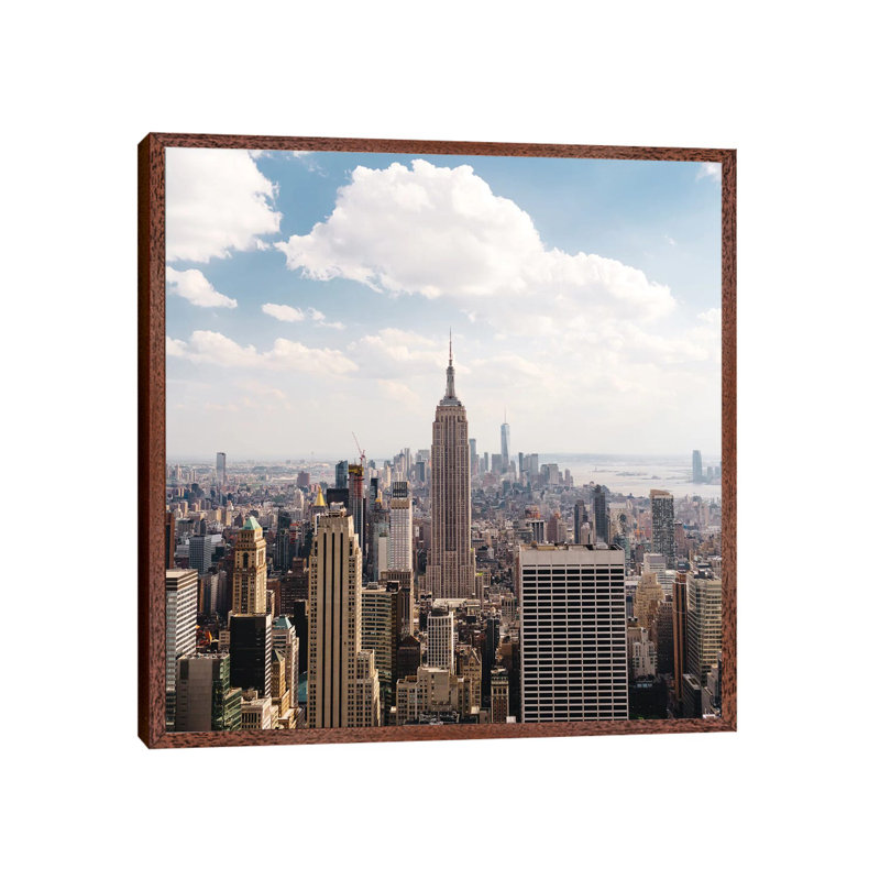 Manhattan View II 1 Piece Wall Art on Canvas, 66.04cm H x 66.04cm W x 3.81cm D, Classic Brown Wood Framed