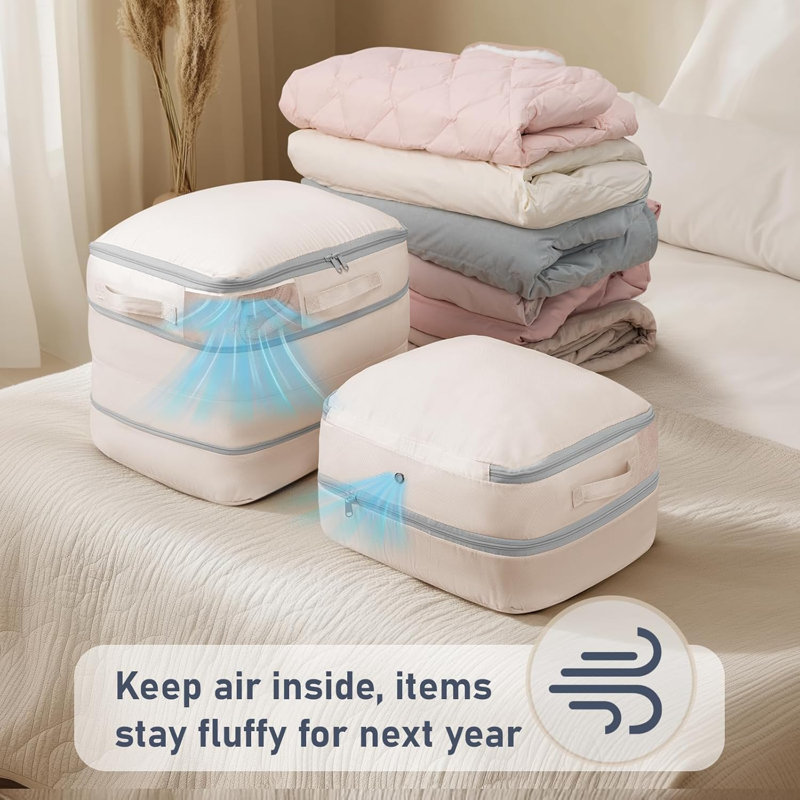 Paquet de 8 sacs de rangement à compression - Sacs de rangement sous vide avec fermeture éclair pour fenêtre