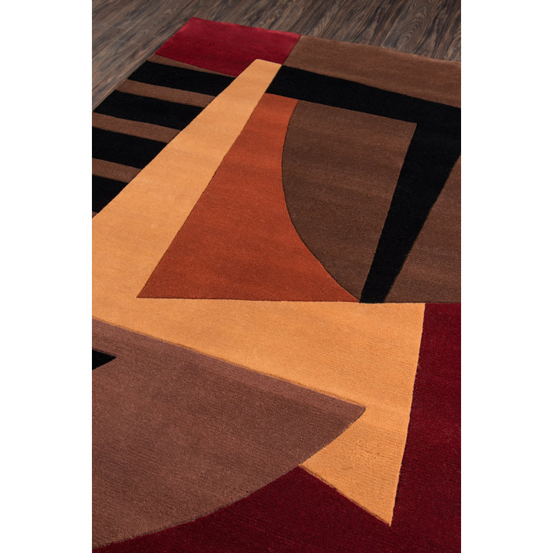 New Wave Wool Abstract Area Rug, Rectangle 3'6" x 5'6"