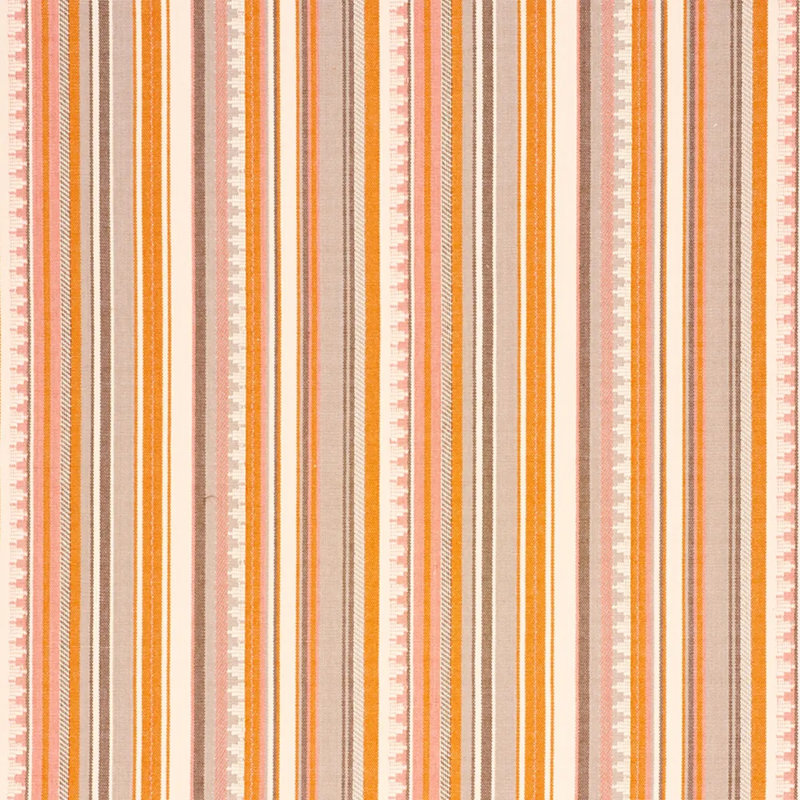 Zuni Stripe Fabric, Orange/ Pink