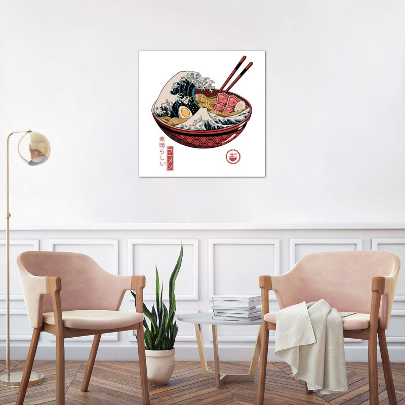 Great Ramen Wave - Wrapped Canvas Print, 93.98 cm H x 93.98 cm W x 3.175 cm D