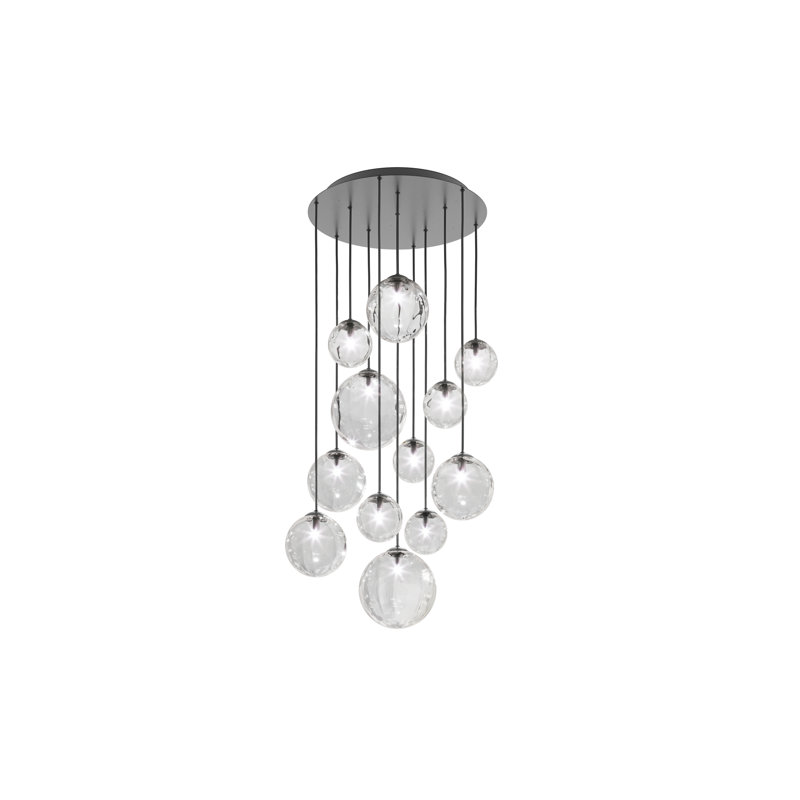 Puppet 12 - Light Pendant, Crystal Transparent, Matte Black