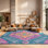 Tapis à motif oriental orange Felty