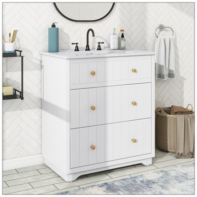 Meuble-lavabo blanc 30 po