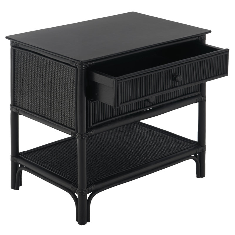 Table de chevet 2 tiroirs Delbert, Black