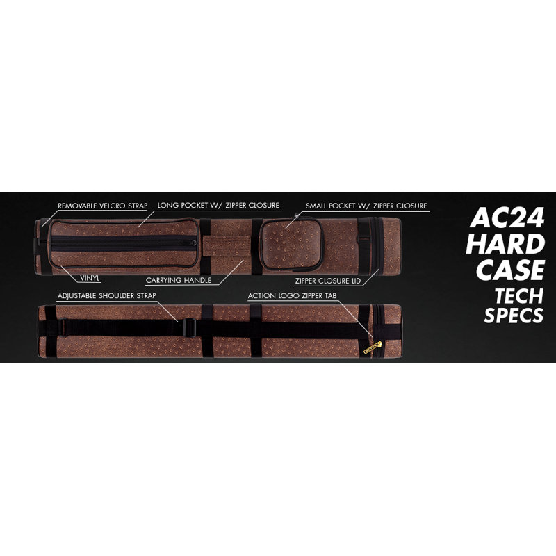 2x4 Oval Hard Pool Cue Case, Brown