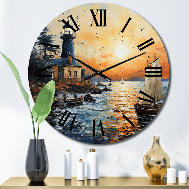 Feuille - Horloge murale nautique et plage, Grand