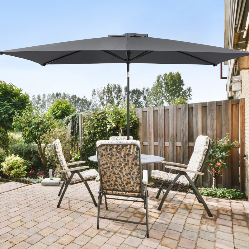 Parasol de marché rectangulaire 120 po x 78 po Darcie-Mai, Taupe