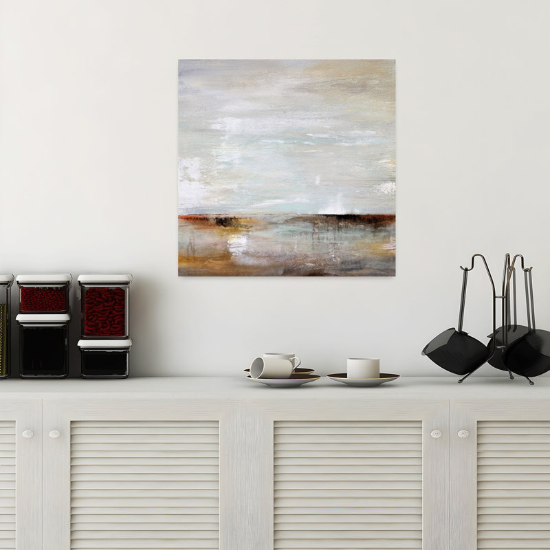 «Take Time Variation», art abstrait de paysage côtier, H 18 po x l 18 po