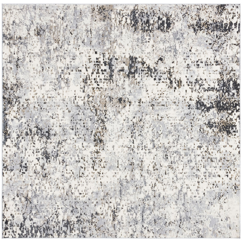 Tapis abstrait Lagoon Performance, Carré 6 pi 7 po