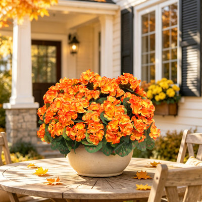 13.8 " Faux Geranium in Planter