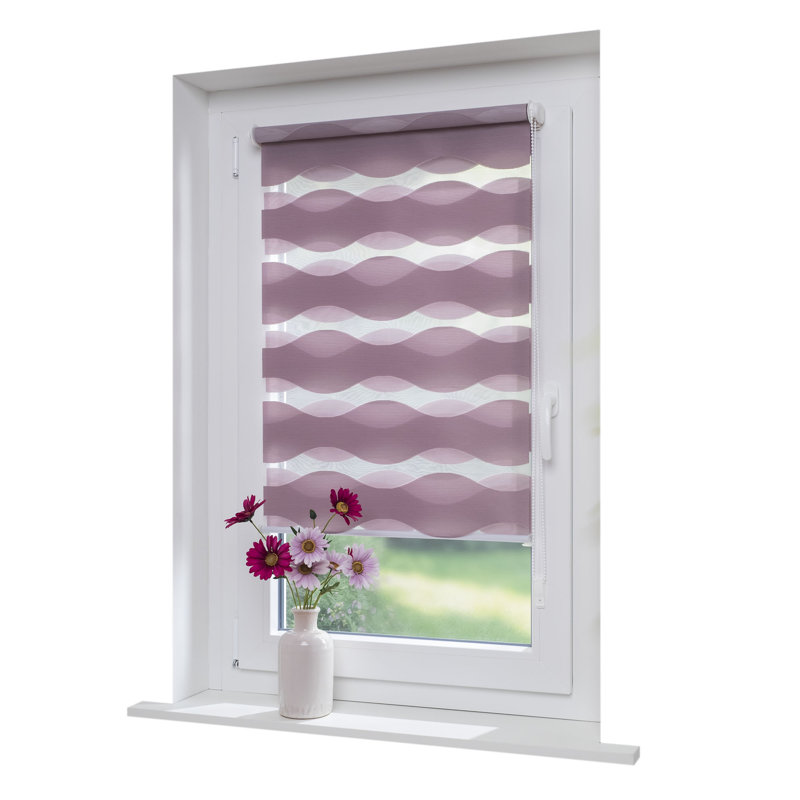 Semi Sheer Roll-Up Blind, 80cm W x 210cm L, Pink