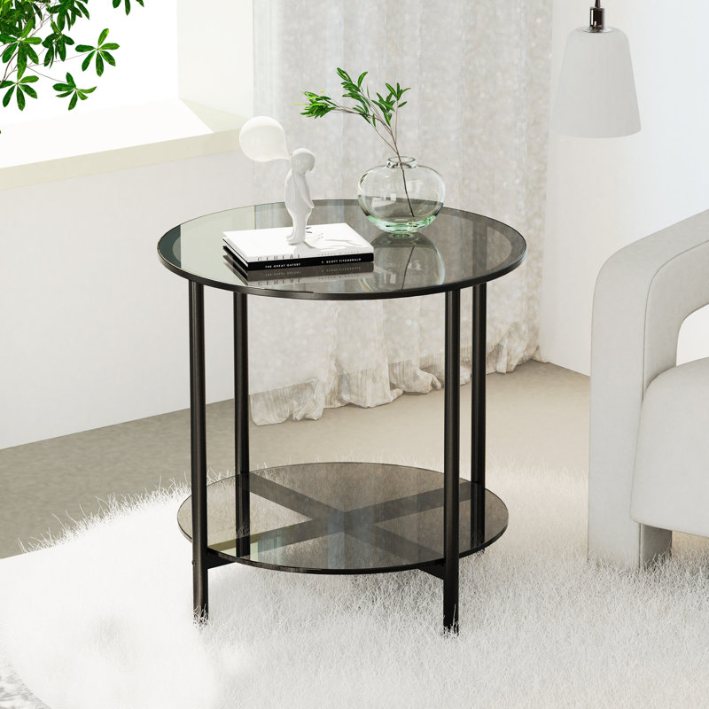 Kiyrah Glass Top End Table