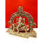 Enthroned Ganesha Sculpture en laiton de 22 pouces faite à la main par une divinité indienne décorative pour le vestibule du salon