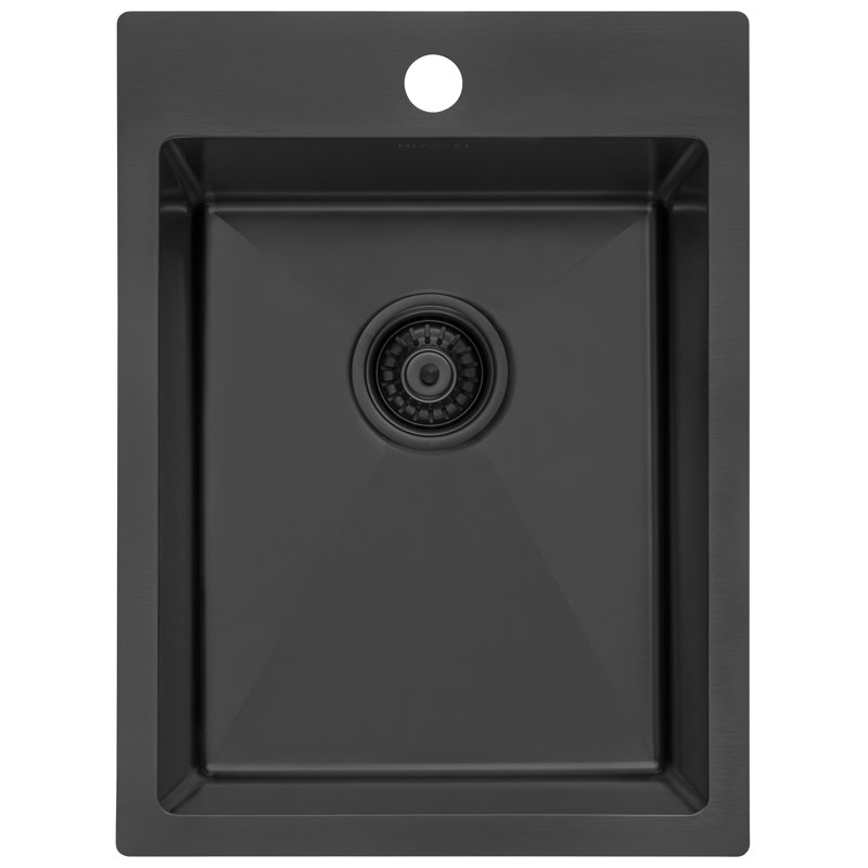Tirana 15" L x 15" W Drop-In Bar Sink, 20" L x 15" W, Gunmetal Black