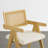 Upholstered Dining Chair with Woven Rattan Back-1784267718