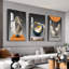 Art mural encadré de style vif, art abstrait moderne avec motif en forme de mur blanc, bleu, jaune et gris, assorti à la décoration murale du bureau de la chambre à coucher - 20 po x 28 po x 3 panneaux