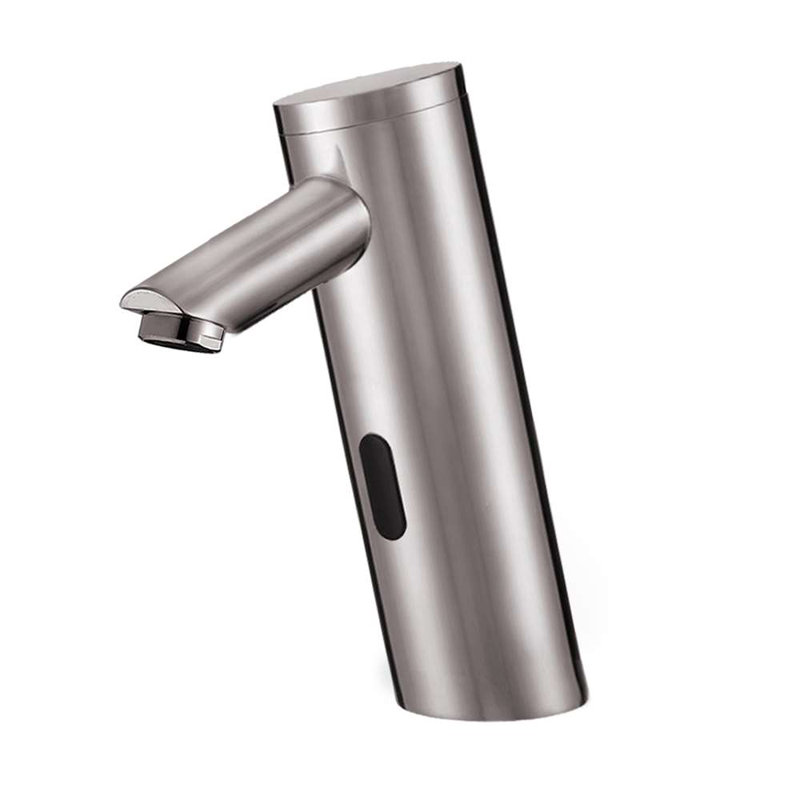 Commercial Brushed Nickel Faucet Durable Touchless Sensor for High Traffic Areas